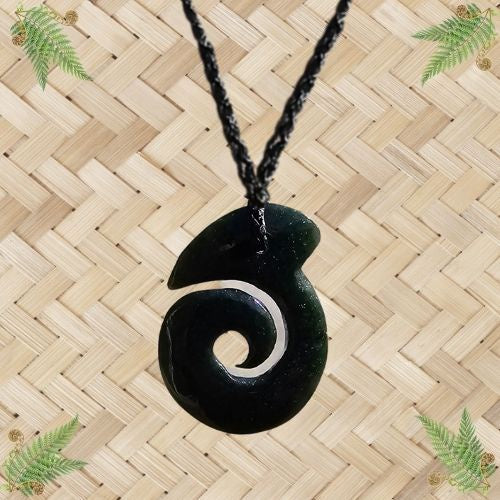 NZ Greenstone Koru Pendant - 42mm