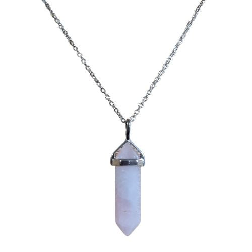Rose Quartz Crystal Pendant - 40mm
