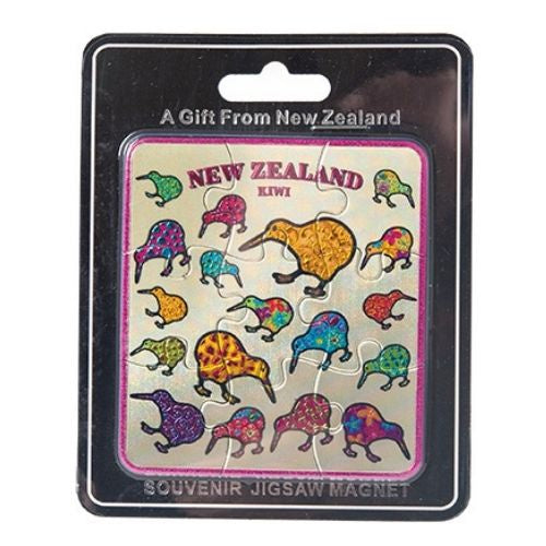 NZ Colourful Kiwi Jigsaw Magnet