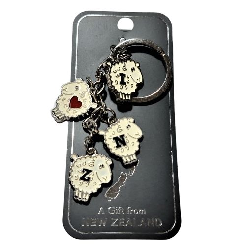 Quirky Lambs Metal Keyring