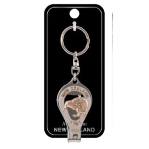 Kiwi Nail Clipper Keyring Gold