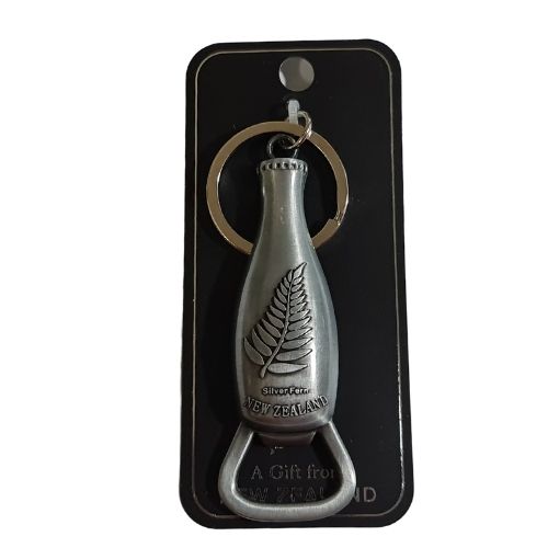 Fern Bottle Opener Keyring Pewter
