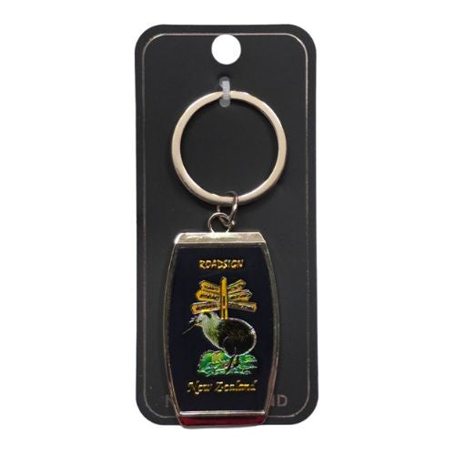 Signposts & Kiwi Metal Keyring