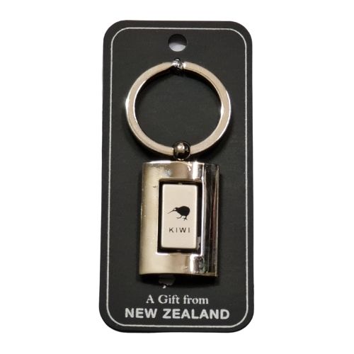 Spinning Oblong Kiwi/Map Keyring Nickel