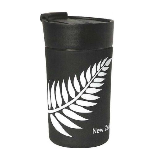 Black with White Fern Travel Mug - 300ml