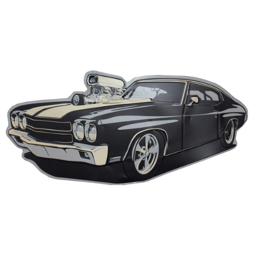 Black Hot Rod Chevelle Tin Sign