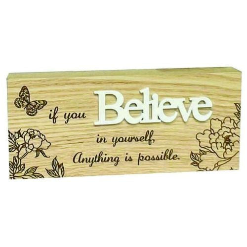 Butterfly Block Sign - Believe
