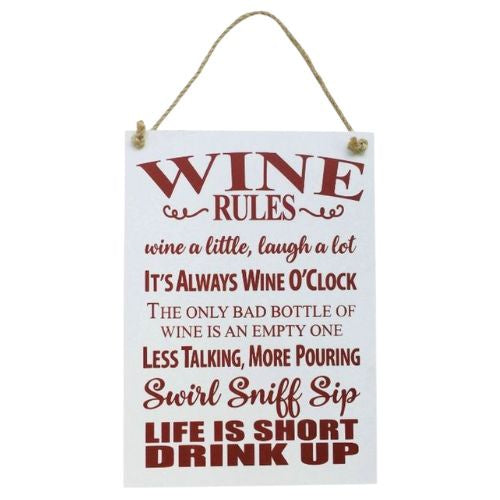 Wine Rules Plaque