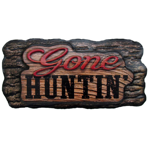 gone hunting tin sign