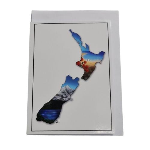 Sophie Blokker Greeting Card - New Zealand Map