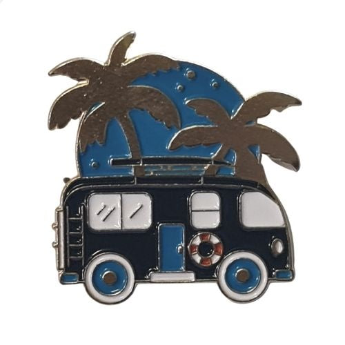 Combi Van Metal Pin Brooch - Black