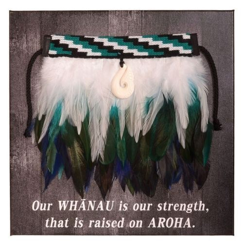Mini Korowai on Canvas - Whanau/Aroha