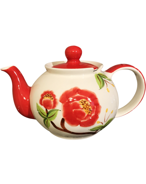 Red Flower Infuser Teapot