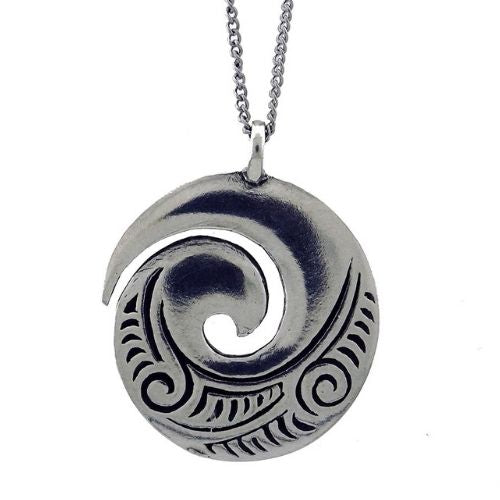 Koru Pewter Pendant on Chain