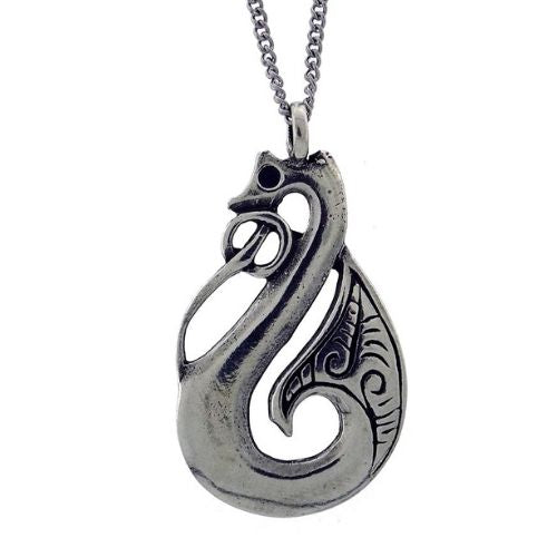 Manaia Hook Pewter Pendant
