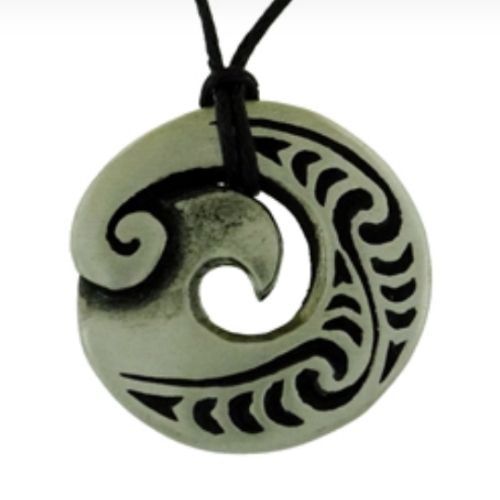 Spiral & Koru Pewter Pendant