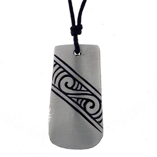 Adze Side Spiral Pewter Pendant