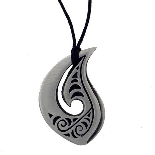 Hook Closed Pewter Pendant