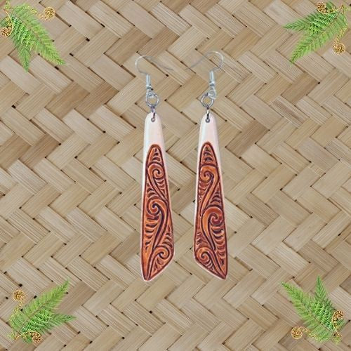 Drop Bone Earrings with Stain