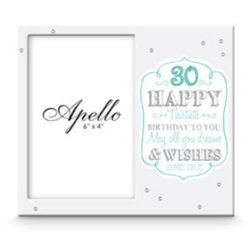 30th Frame with Glitter & Diamantes