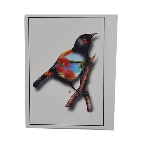 Sophie Blokker Greeting Card - New Zealand Saddleback - Tieke
