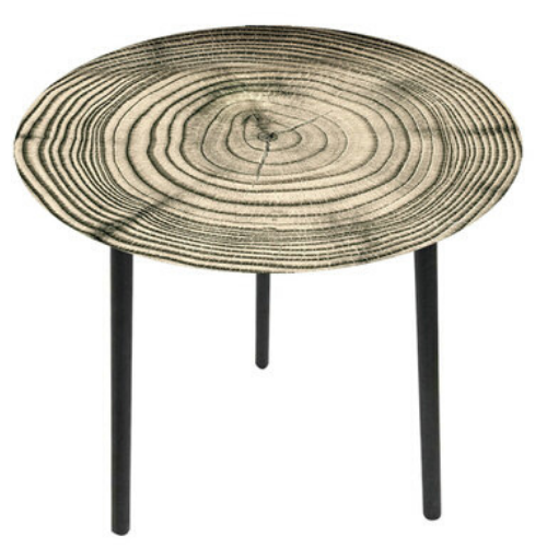 Wood Look Glass Table