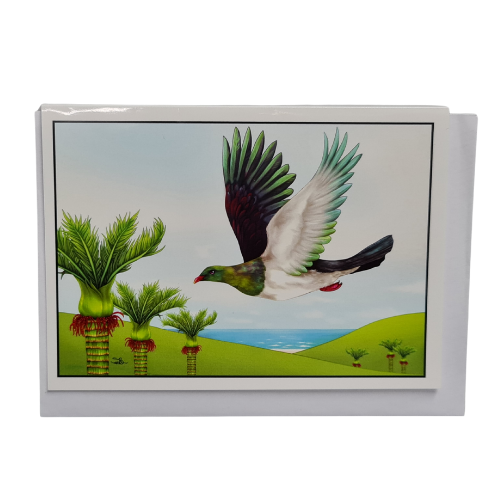 Sophie Blokker Greeting Card - New Zealand Wood Pigeon - Kereru in Flight
