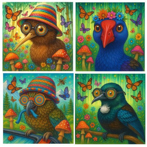 Kiwiana Ceramic Coaster Set 4