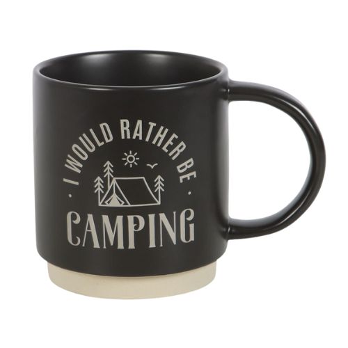 I'd Rather Be Camping Ceramic Mug with 3-in-1 Spork