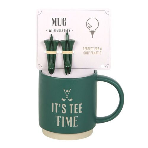 It's Tee Time Ceramic Mug with Golf Tees