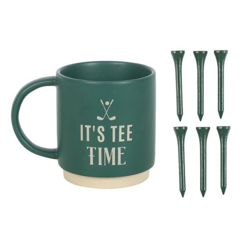 It's Tee Time Ceramic Mug with Golf Tees