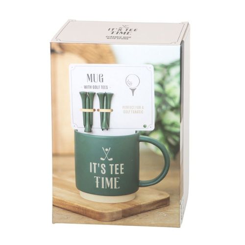 It's Tee Time Ceramic Mug with Golf Tees