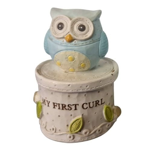Baby Owl Jewel First Curl Box - Blue