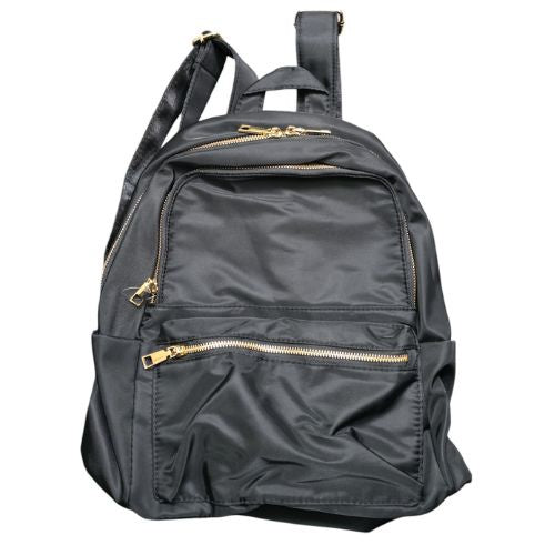 Black Backpack with Gold Trim