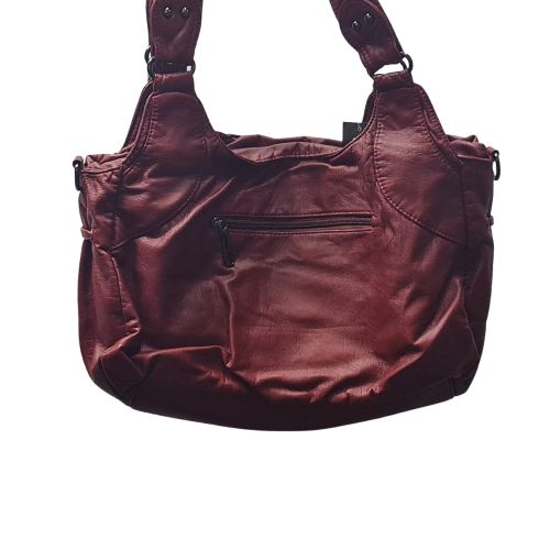 Dark Red Handbag with Gun Metal Trim