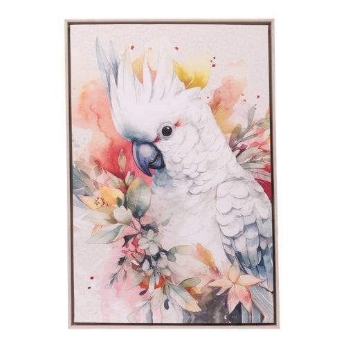 Native Blooms Cockatoo Framed Canvas