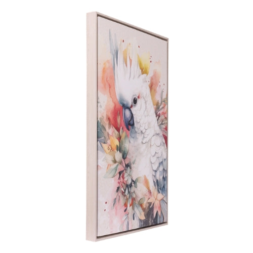 Native Blooms Cockatoo Framed Canvas