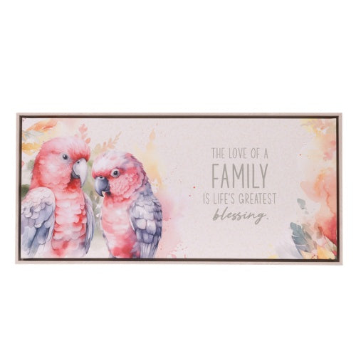 Native Blooms Galah Framed Canvas