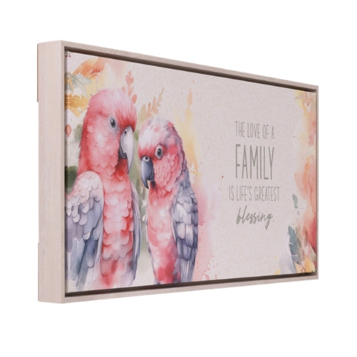 Native Blooms Galah Framed Canvas