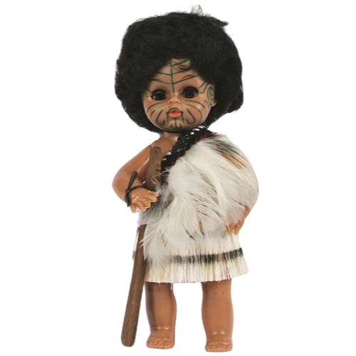 Maori Warrior Doll with Feather Cloak
