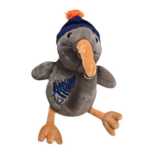 Kiwi Sitting with Navy Beanie & Fern