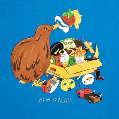Kids Kiwi with Toys Tee - Blue