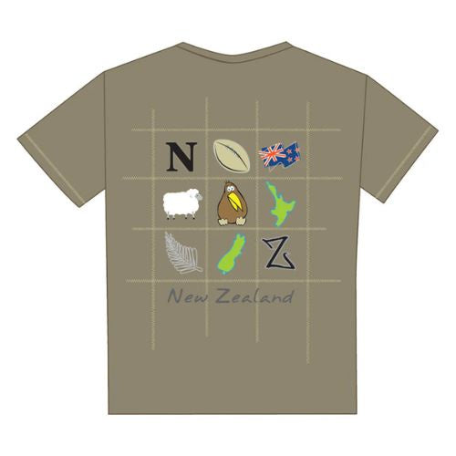 Kids Icons of NZ Tee - Khaki