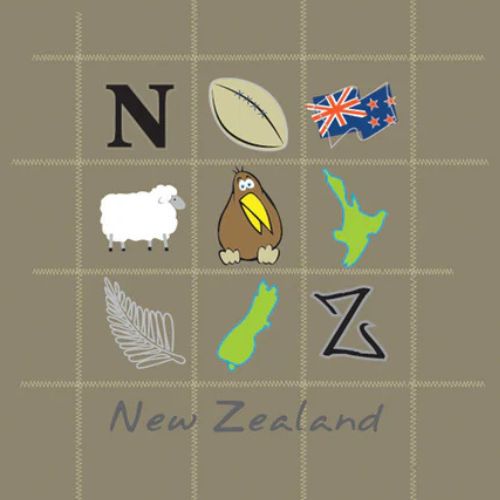 Kids Icons of NZ Tee - Khaki