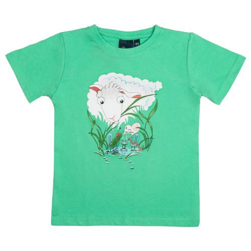 Kids Sheep Tea Party Tee - Mint Green