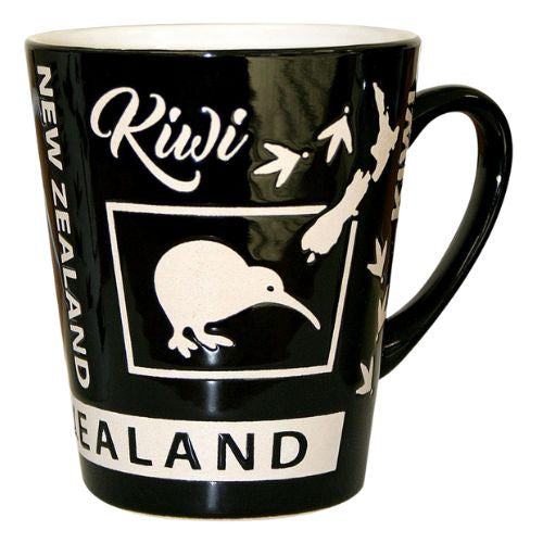 NZ Kiwi Mug - Black & White