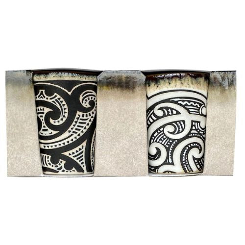 NZ Maori Tattoo Design Shot Glass 2pk