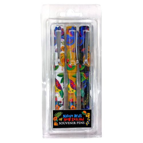 Retro Birds Pens 3pk Assorted