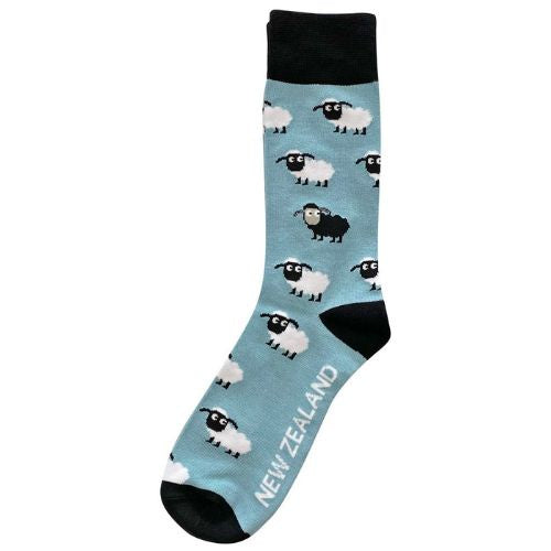 Sheep Bamboo Socks - Dusty Blue