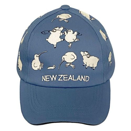 Kids Sheep & Kiwis Glow Cap - Denim